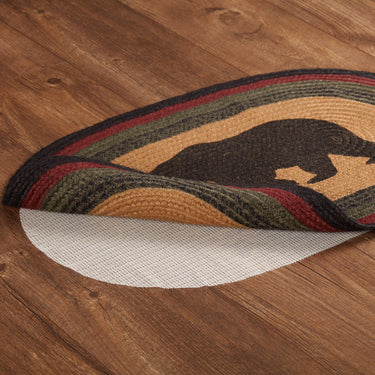 Wyatt Stenciled Bear Jute Braided Rug Oval w/ Pad 20